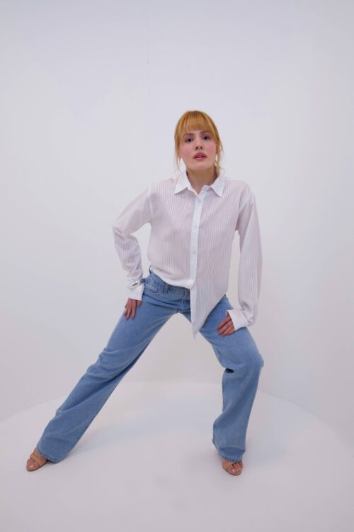Calça Jeans Claro Aplicação